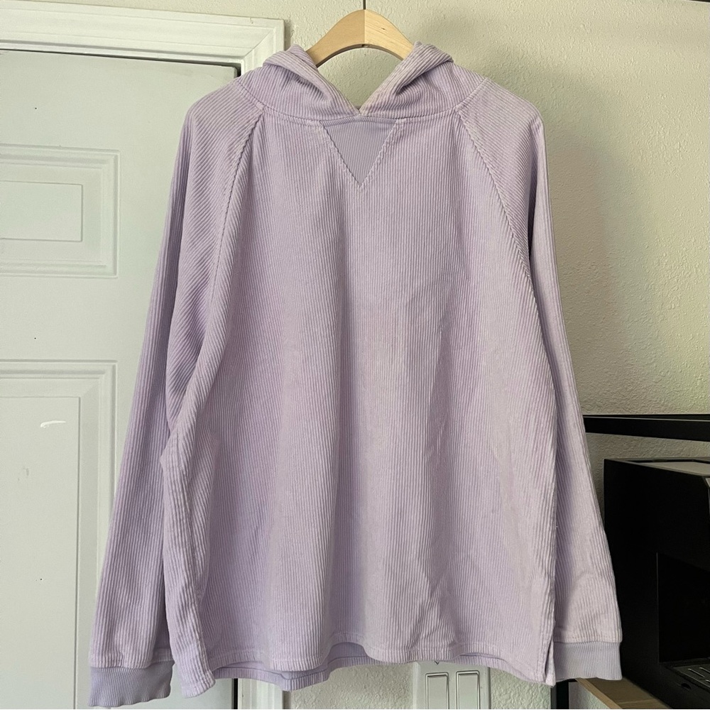 DREW HOUSE light lavender lilac purple cotton corduroy boxy cropped hoodie